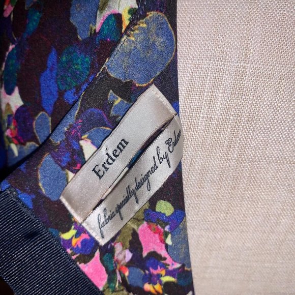 Erdem Sleeveless Floral Silk Dress Size 8 - Picture 8 of 10